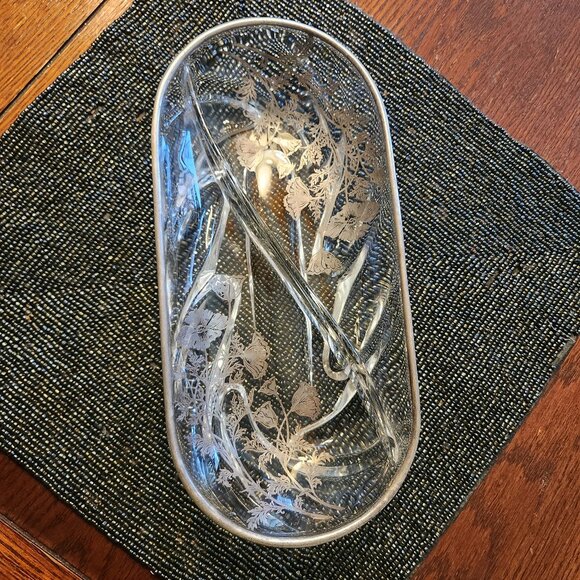 Vintage Silver City Silver Overlay Divided Relish Dish - Picture 1 of 7